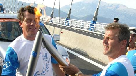 Otto Rehhagel als Fackelläufer