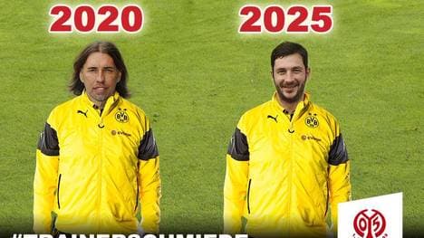 Trainer von Mainz 05 im Trainigsanzug des BVB