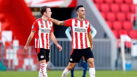 Mario Götze (l.) und Eran Zahavi spielen gemeinsam bei der PSV Eindhoven 