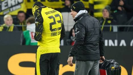 Emre Can musste das Stadion auf Krücken verlassen