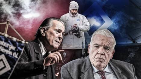 Jürgen Hunke (l.) war von November 1990 bis Oktober 1993 Präsident des HSV