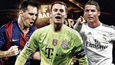 Lionel Messi, Manuel Neuer und Cristiano Ronaldo