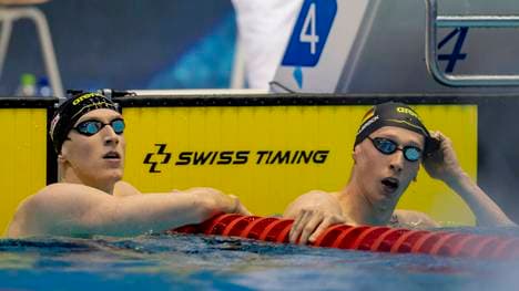 Lukas Märtens (l.) und Florian Wellbrock (r.) zählen zu den größten deutschen Medaillen-Hoffnungen