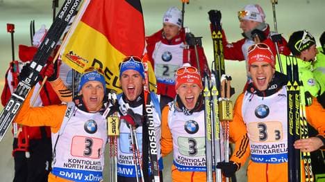 BIATHLON-WORLD-MEN, Staffel, Erik Lesser, Simon Schempp, Daniel Boehm and Arnd Peiffer