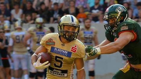 Wide Receiver Mitchell Paige machte gegen die Berlin Rebels ein starkes Spiel für die Dresden Monarchs