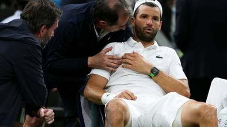 Dimitrow nach seiner Verletzung in Wimbledon