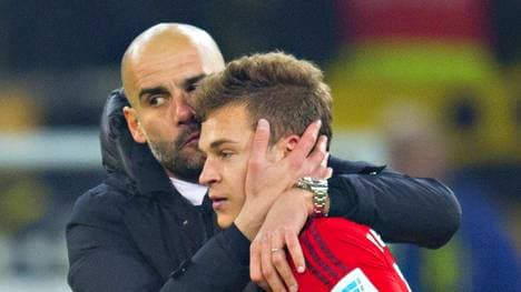 Pep Guardiola und Joshua Kimmich während ihrer gemeinsamen Zeit beim FC Bayern