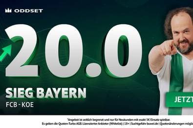 Quotenboost von 20,0 auf Bayern-Sieg gegen Köln