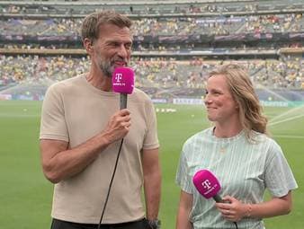Direkt zur Beginn der TV-Übertragung wurde Jürgen Klopp zum Kontakt mit dem DFB gefragt. Der Experte hatte aber nicht viel mitzuteilen. 