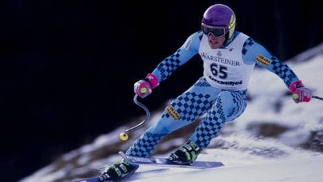 Alex Mair 1991 beim Training in Kitzbühel