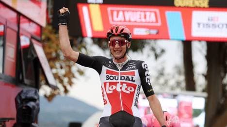 Tim Wellens freut sich über seinen zweiten Tagessieg