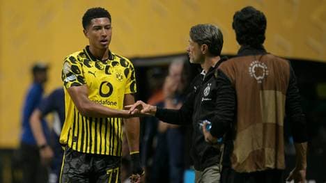Jobe Bellingham mit BVB-Trainer Niko Kovac 