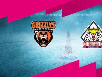 Grizzlys Wolfsburg - Pinguins Bremerhaven: Tore und Highlights | PENNY DEL