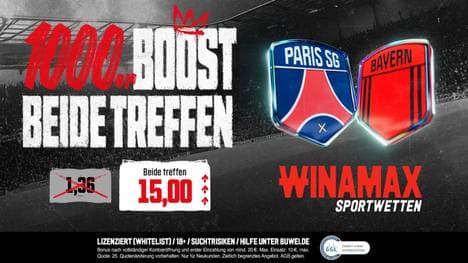 PSG vs. Bayern: Mega-Quote 15,00 bei Winamax! Jetzt auf 'Beide treffen' wetten