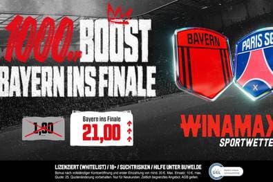 Winamax Quotenboost für Bayern München vs. Paris Saint-Germain am 06.05.