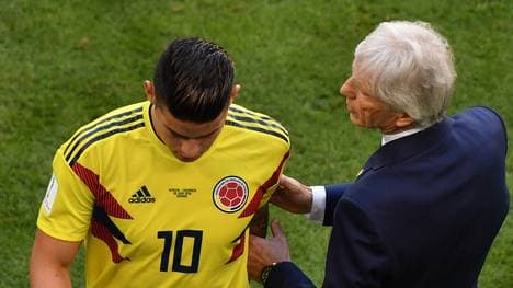 Jose Pekerman (r.) rechnet mit einem Einsatz von James gegen England