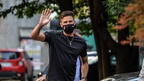 Olivier Giroud bei seiner Ankunft zum Medizincheck