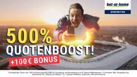 bet-at-home 500% Quotenboost für die Bundesliga + bis zu 100€ Einzahlungsbonus