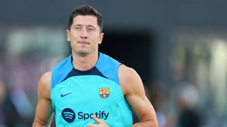 Traininert schon im Barca-Dress: Robert Lewandowski