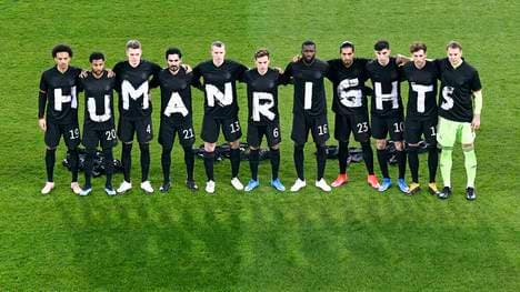 Das DFB-Team setzte bei der WM-Quali ein Zeichen für Menschenrechte