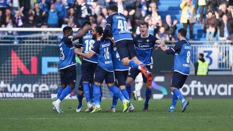 Darmstadt feiert den späten Siegtreffer durch Phillip Tietz