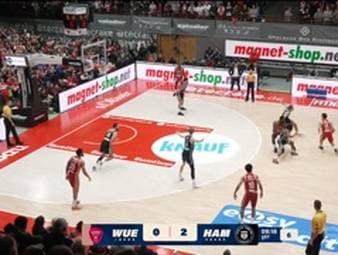 Spiel Highlights zu Fitness First Würzburg Baskets - Veolia Towers Hamburg