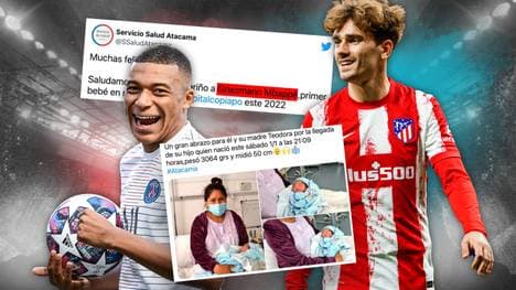 In Chile hat ein Baby den Namen Griezmann Mbappé bekommen. Das ist in der Familie keine Seltenheit.