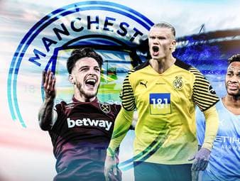 Manchester City gilt als Favorit auf die Verpflichtung von BVB-Stürmer Erling Haaland. Auch Declan Rice von West Ham und Aurelien Tchouameni werden gehandelt. Conan analysiert die Transfer-Pläne der Skyblues.