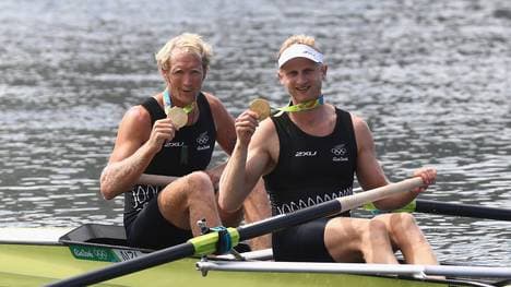 Eric Murray (links) und Hamish Bond gewannen in Rio Olympiagold