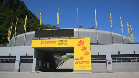 Die Eisbahn am Königssee vor dem folgenschweren Unwetter