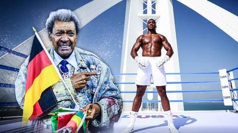 Don King (l.) schwärmt von Anthony Joshua (r.)