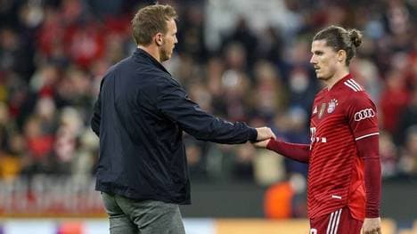 Julian Nagelsmann (L) kritisiert Marcel Sabitzer