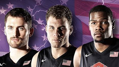 Kevin Love, Blake Griffin und Kevin Durant (v.l.) verzichten auf die WM