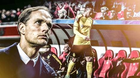 Thomas Tuchel (l.) holte Pierre-Emerick Aubameyang vom Platz