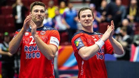 Norwegen um Harald Reinkind (l.) und Sander Sagosen (r.) war gegen Polen in Torlaune