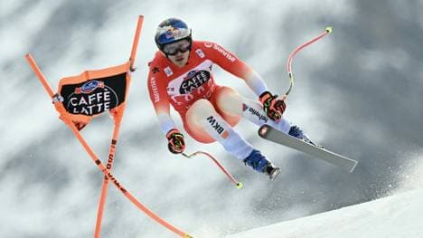 Marco Odermatt bei seiner Fahrt zum Sieg am Lauberhorn