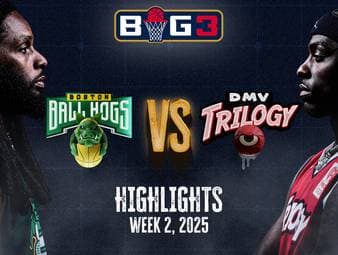 In Woche 2 der BIG3-Saison 2025 treffen die Boston Ball Hogs auf die DMV Trilogy. Hier gibt's die Highlights im Video.