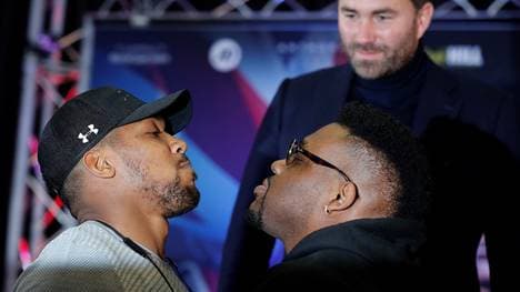 Anthony Joshua (l.) und Jarrell Miller treffen am 1. Juni in New York aufeinander