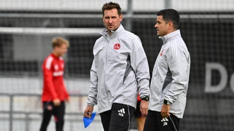 Jens Bauer (r.) arbeitete beim 1. FC Nürnberg als Co-Trainer von Miroslav Klose