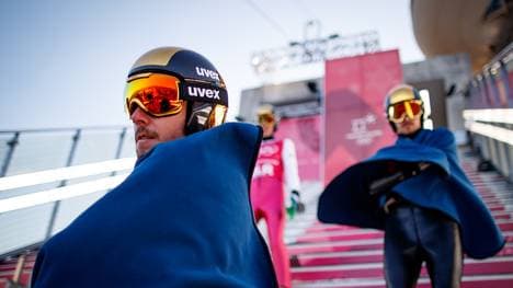 Johannes Rydzek (l.) wurde im letzten Training Zweiter