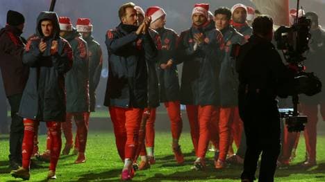 Die Spieler des FC Bayern auf ihrer Ehrenrunde