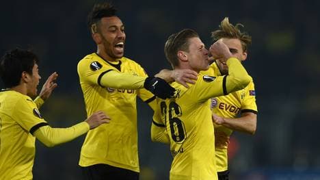 Lukasz Piszczek (2. v. r.) brachte den BVB gegen Porto in Führung