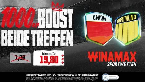 Für das Union vs BVB-Spiel gibt es einen 1000er Quotenboost bei Winamax
