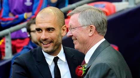 Alex Ferguson (r.) warb um Pep Guardiola