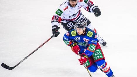 Marcel Brandt (rechts) bestritt für die DEG insgesamt 140 Spiele, erzielte zwölf Toren und verbuchte 24 Vorlagen