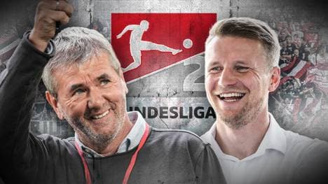 Friedhelm Funkel und Maik Franz checken die Teams der 2. Bundesliga