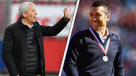 Lucien Favre (l.) soll dem BVB abgesagt haben, Giovanni van Bronckhorst gilt nun als Favorit