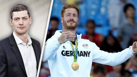 Christoph Harting (r.) hat nach seinem Sieg bei Olympia für Irritationen gesorgt