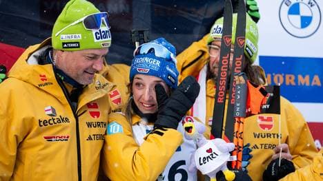 Franziska Preuß hat Silber im Sprint von Lenzerheide gewonnen