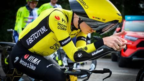 Vingegaard mit dem neuen Zeitfahr-Helm